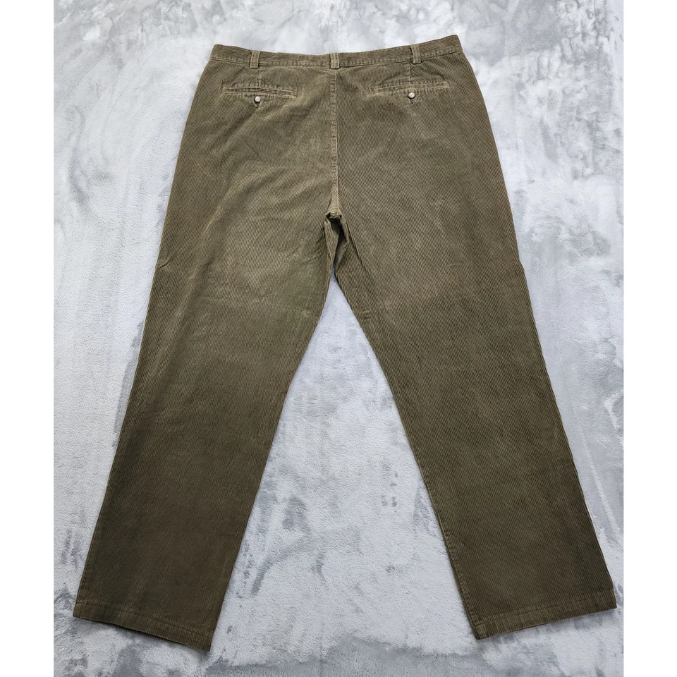 Eddie Bauer Pants Mens 44 TALL Green Corduroy Relaxed Soft Preppy Academia - Image 2 of 4