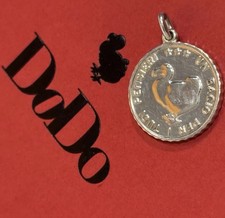 Dodo Pomellato Ciondolo Moneta 1 Bacio Argento Massiccio 925 Fuori Produzione