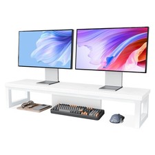 Dual Monitor Stand Riser, Large Computer Monitor Stand for 2 Monitors, Multi-...