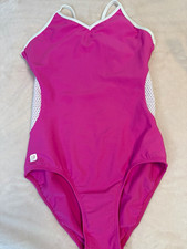 Sylvia P Pink Mesh Panel Strappy Back Dance Leotard Women's Adult XS