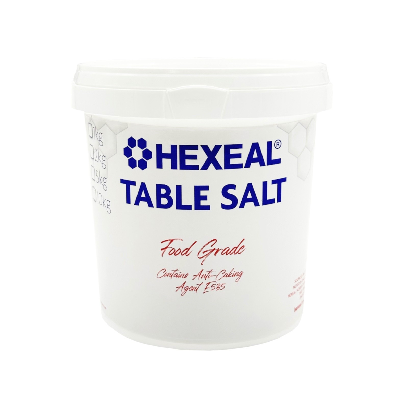 Hexeal Table Salt 1kg – 1kg Bucket for Cooking and Seasoning