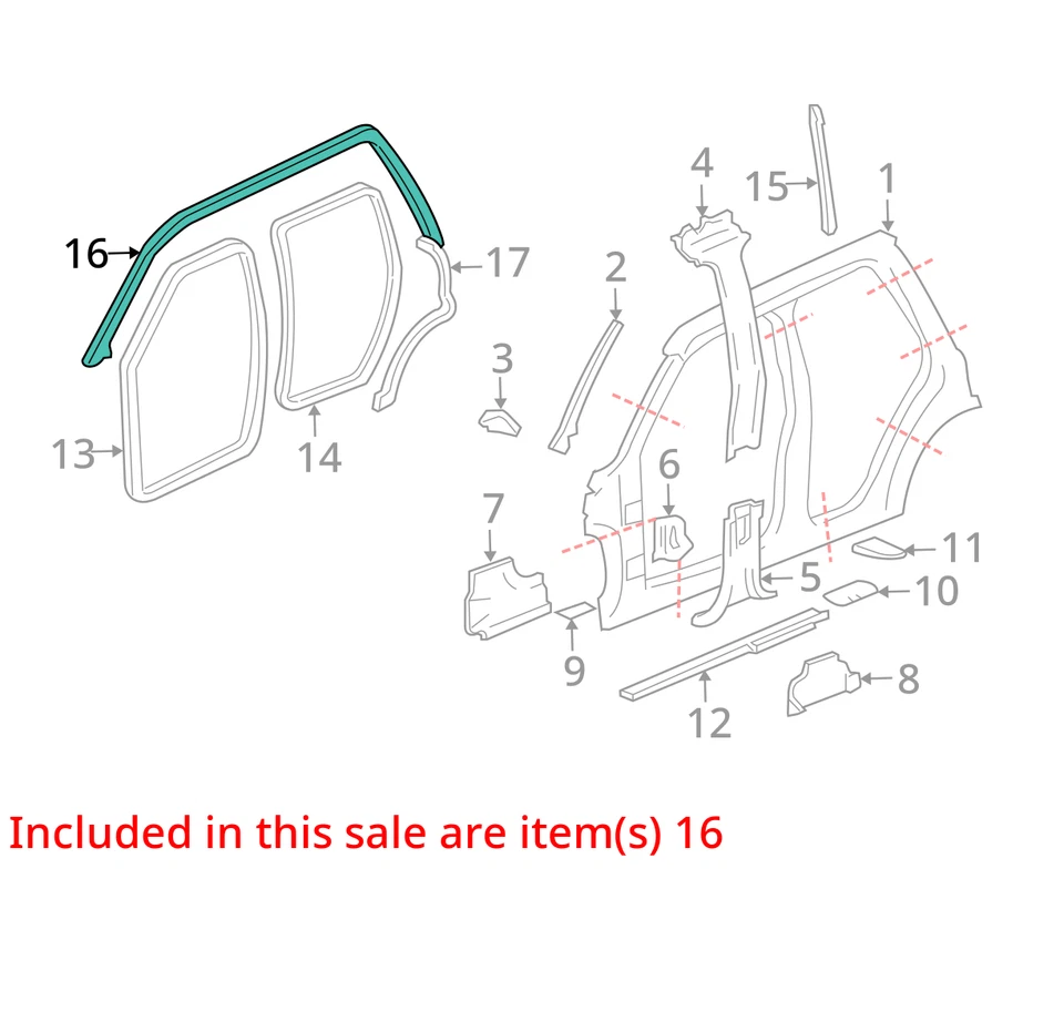 GMC ENVOY XL 2002-2006 XUV Weatherstrip ASM FRT y RR 15131624 - NUEVO OEM Foto 2 de 3