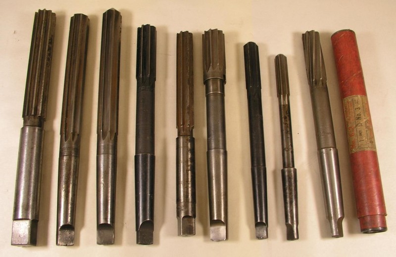 Assorted Machinist Tool Hand Reamers Different Sizes And Makers