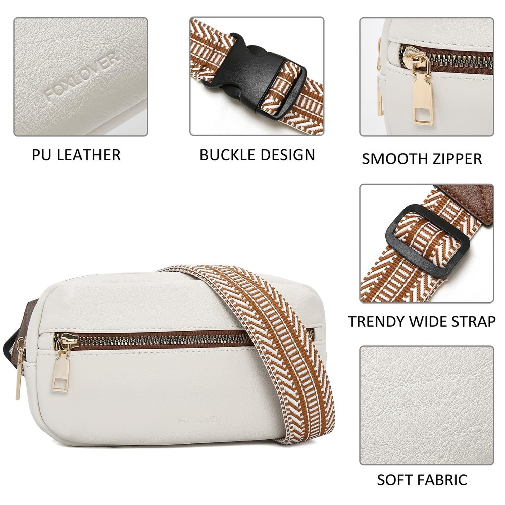 Trendy Adjustable Leather Fanny Pack for Women & Men – Soft Waist Belt Bag