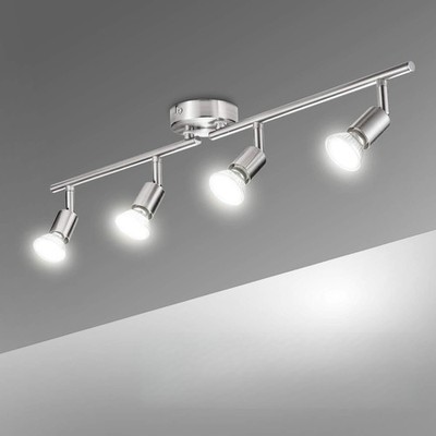 Ceiling Spotlight, 4-Bulb LED Spotlight, Metal Spotlight Includes 4 x 6 W GU10