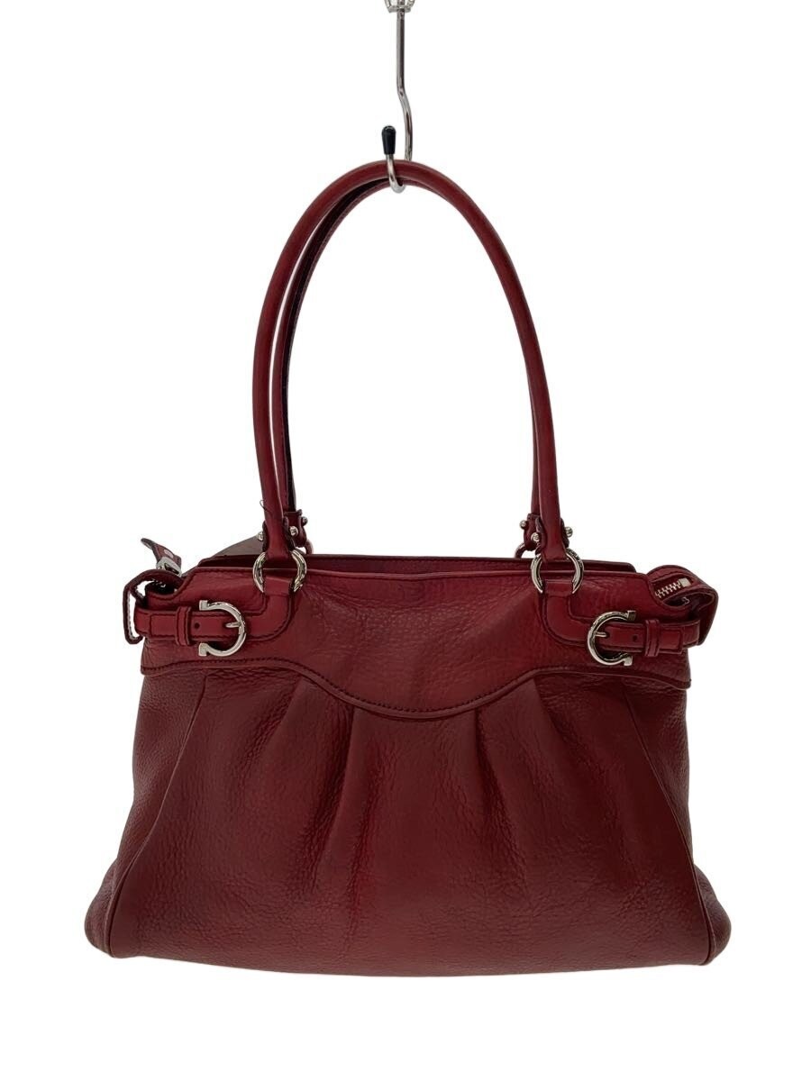 Salvatore Ferragamo Has Discoloration Handbag Leather RED a492