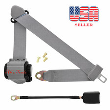 1 Car Seat Belt Gray 3 Point Safety Travel Adjustable Retractable Auto Fitdodge