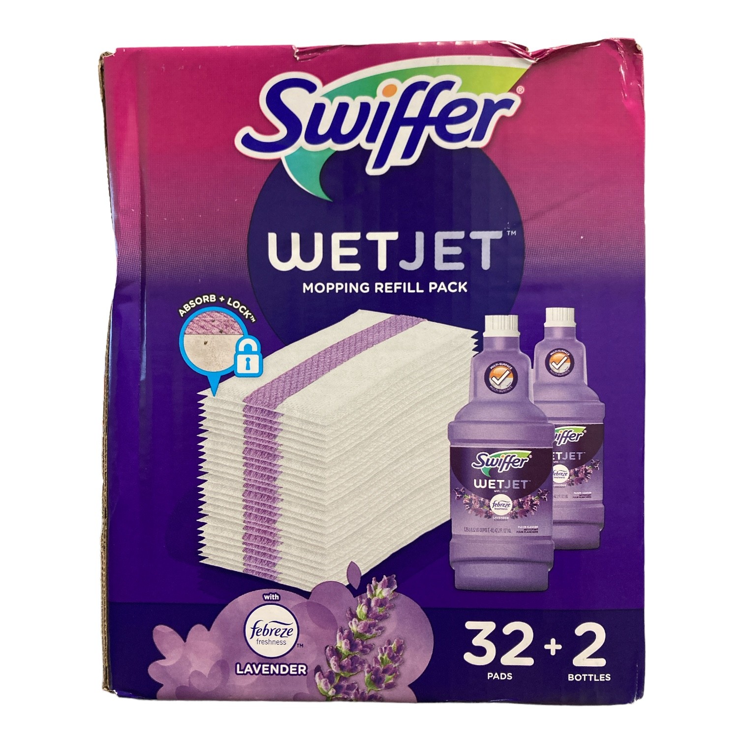 Набор для заправки Swiffer WetJet Лаванда 32 подушечки 2 флакона 7490₽
