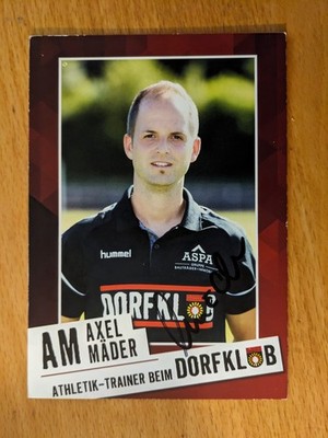Axel Mäder SG Sonnenhof Großaspach 2017/18 Hand Signed Autograph Card 17/18