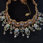 Michal Negrin Gala Chandelier Necklace Victorian Lace Romantic Choker Cocktail