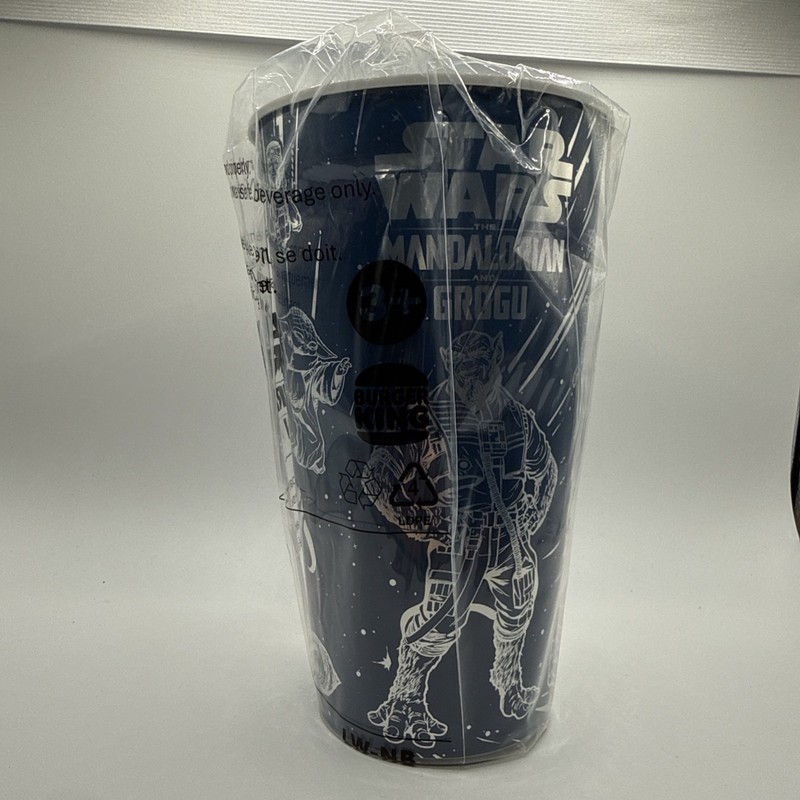 Star Wars Burger King Plastic Cup 2026 The Mandalorian And Grogu, Blue