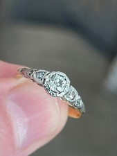 Antique Old and Rose Cut Diamond Ring 18ct Gold