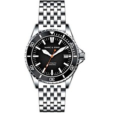 MARC & SONS 500m Automatik Taucheruhr, Saphirglas, BGW9, Keramiklünette, Helium