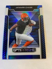 JA'MARR CHASE 2025 Leaf OptiChrome Football Blue Card CINCINNATI BENGALS #1/1