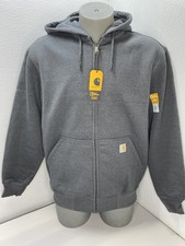 Carhartt Mens Sweatshirt Carbon Heather Gray Size M Rain Defender Full Zip