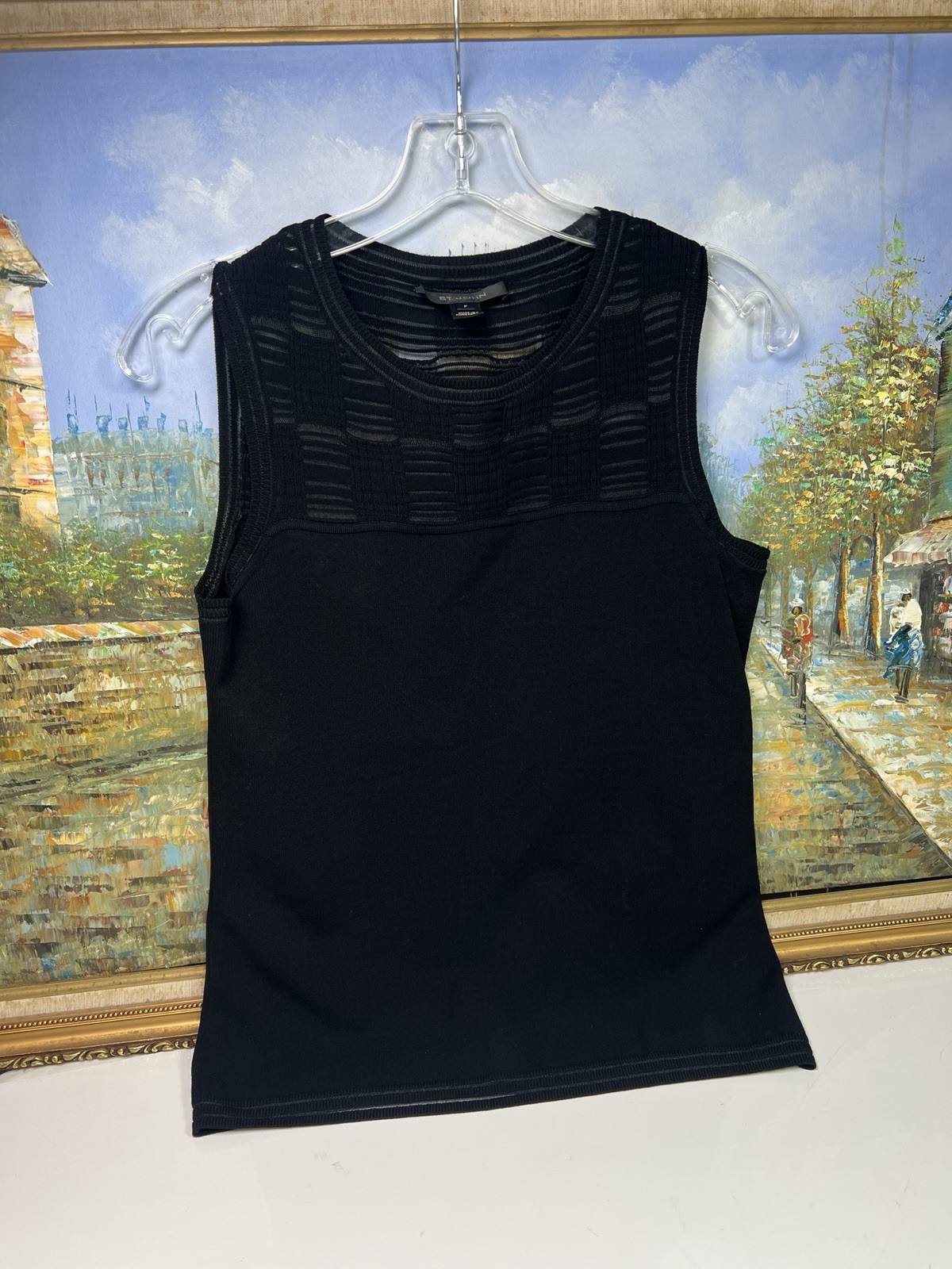 St John Couture Black Upper Solid Top Size P - image 7