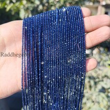 AAA Quality Blue Sapphire Beaded Necklace 2mm Faceted Rondelle Necklace