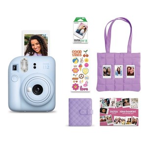 FUJIFILM Impôt mini 12 Caméra de film instantané Holiday Bundle Light Pastel Blue NEW