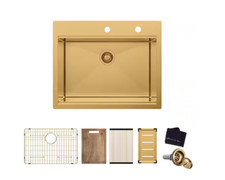 Glacier Bay 33" Drop In Single Bowl 18-Gauge Gold Stainless Steel Kitchen Sink