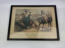 John Leech Framed Print ‘Gone Away’ Hunting - Horses 1850’s - 36 X 27 cm.