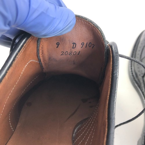 Zapatos Allen Edmonds MacNeil 9D con cordones de cuero concha punta de ala cordobesa negros como nuevos - Imagen 12 de 12