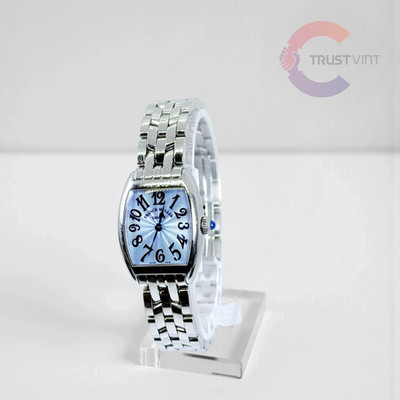 Franck Muller Tonneau Curvex 584 2251QZ Blue Dial Quartz Women's Watch WORKING