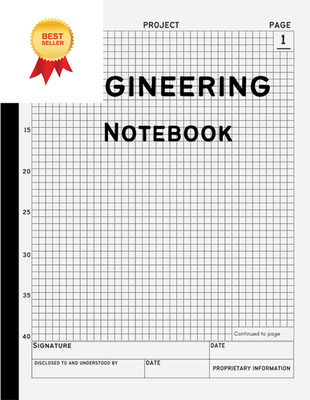 Engineering Notebook: 160+ Pages Grid Format, Engineer Lab Quadrille Graph... 