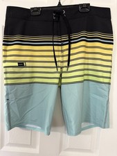 Oneil Men's boardshort Standard Fit 20" Inseam Green Yellow Multi-Color Sz 32 Nw