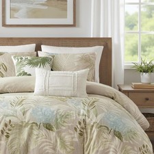 King Duvet Cover Set, Tropical Palm Print, Soft Cotton Oversized Duvet Cover for
