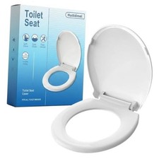 Round Toilet Seat 16.5", Soft Close, Top  Round 16.5inch  Classic White