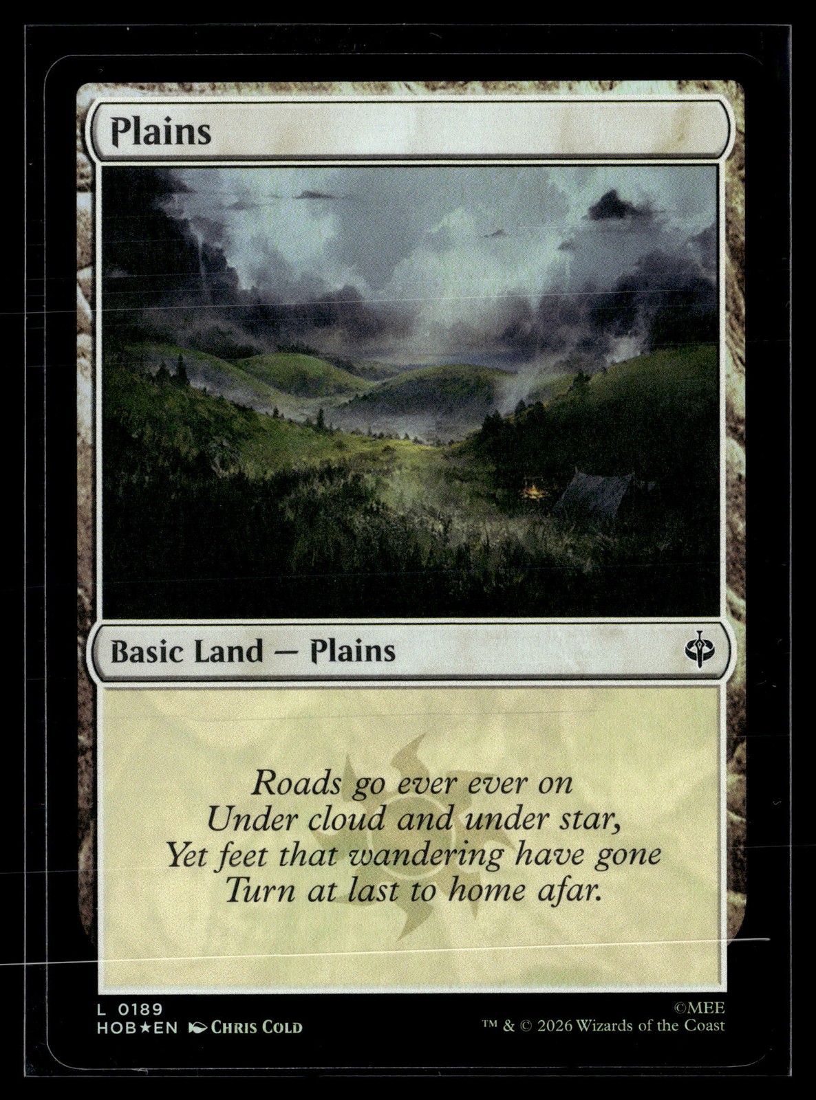 Magic The Gathering The Hobbit #189 Plains (0189) Holo