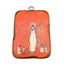 60's Vintage DeGrazia &ldquo;Christmas Madonna&rdquo; Wooden Plaque Southwest Folk Art