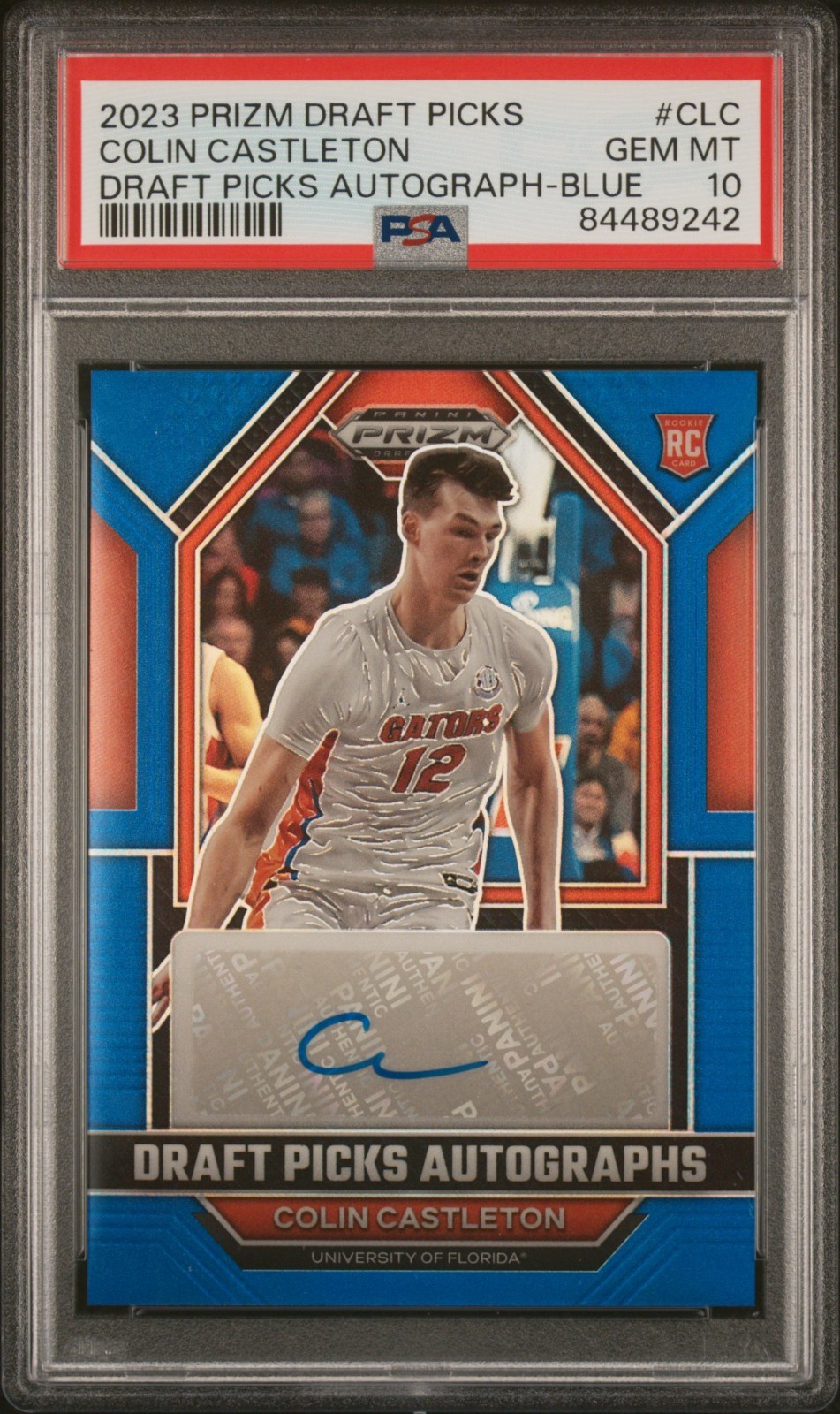 PSA 10 - COLIN CASTLETON #/125 Auto  2023 Prizm DP Rookie BLUE Autograph FLORIDA