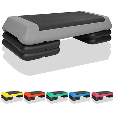 Adjustable Aerobic Stepper w/4 Risers Health Workout Step Platform for Sports...