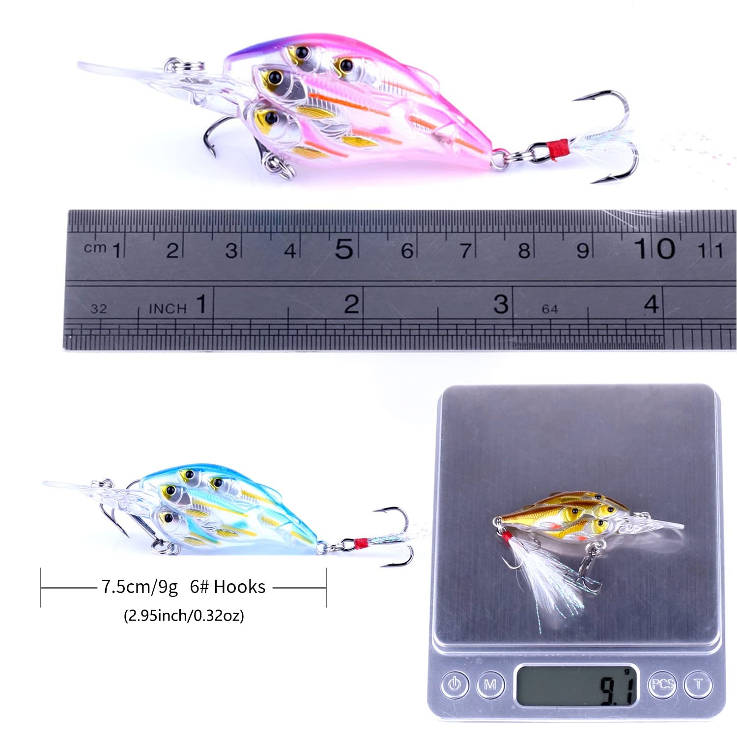 CrankBaits Fishing Lures CrankBait of Bass,Topwater Lures for Freshwater and ... - Image 5