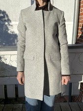 Closed - Damen Kurzmantel - Wolle/Kaschmir Gr. S Hellgraumeliert - Neuwertig