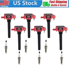 Set of 6 Iridium Spark Plug and Ignition Coil Pack For Chrysler Dodge Jeep Ram
