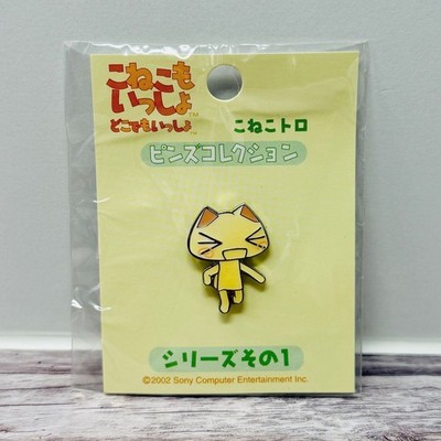 Doko Demo Issyo Toro White Cat Character Pin Retro Official Japan US Seller