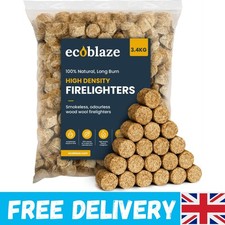 200 Wood Wool Natural Firelighters - 3.4kg Of High Density Long Burning Natural 0.07 per lighter