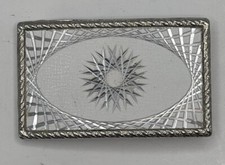 Vintage Etched Star Swirl Burst Pattern Western White Silver Belt Buckle