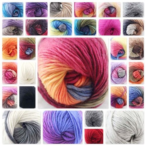 SALE LOT of 1-8 balls x 50gr NEW Chunky Colorful Hand Knitting Scores Wool Yarn - Picture 4 of 111