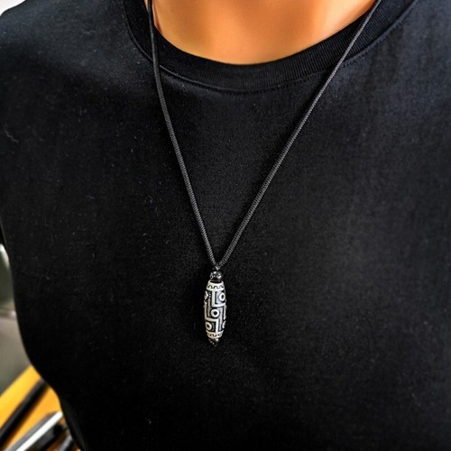 Pendant Necklace for men Tibet Silver Dzi Heaven Nine Eye Buddhist Bead Reiki - Picture 5 of 8