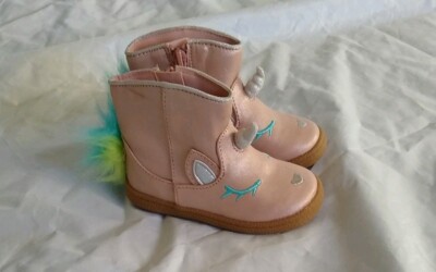 Cat Jack Toddler Girl's Leticia Metallic Unicorn Ankle Boots Pink Size 