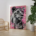 Graffiti Lioness Portrait Print Pink Poster Wall Art Home Decor Artwork Trends