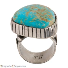 Navajo Native American Kingman Turquoise Ring Size 9 3/4 by Lee SKU228030