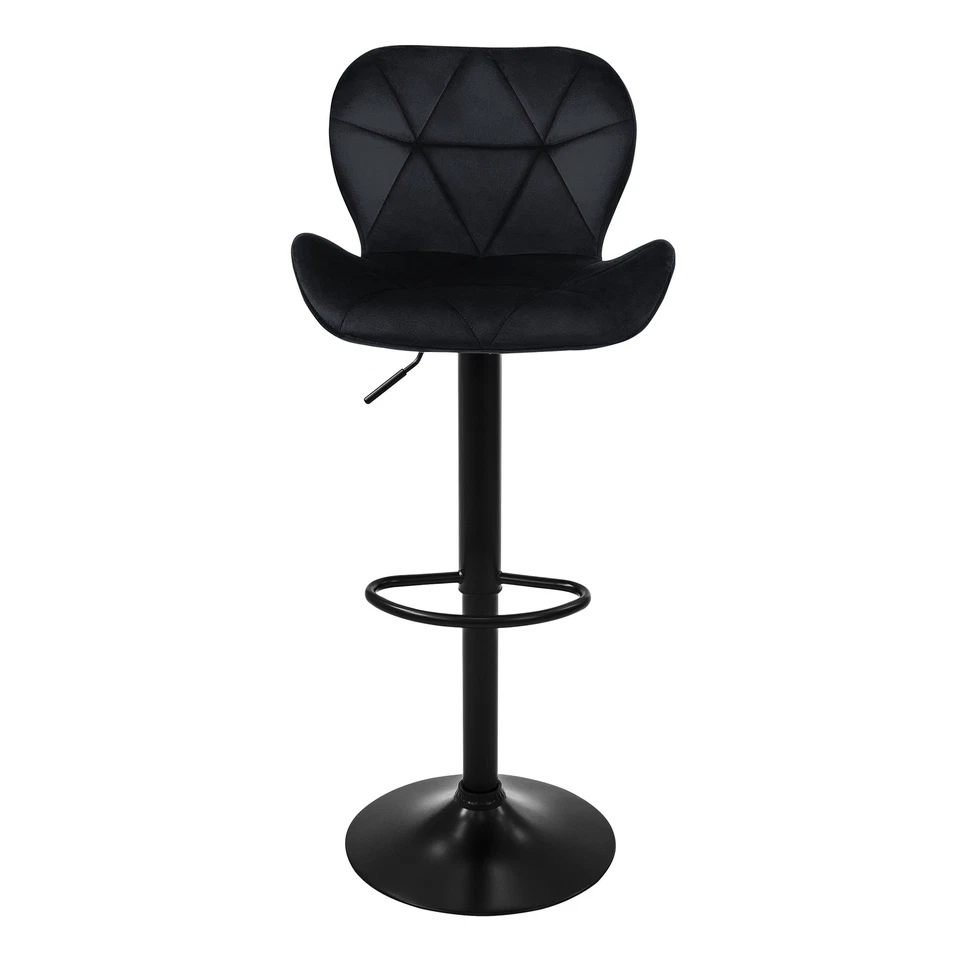 2er Set Barhocker Höhenverstellbar Drehbar Barstuhl Samt Bistrohocker Fußstütze - Bild 2 von 4