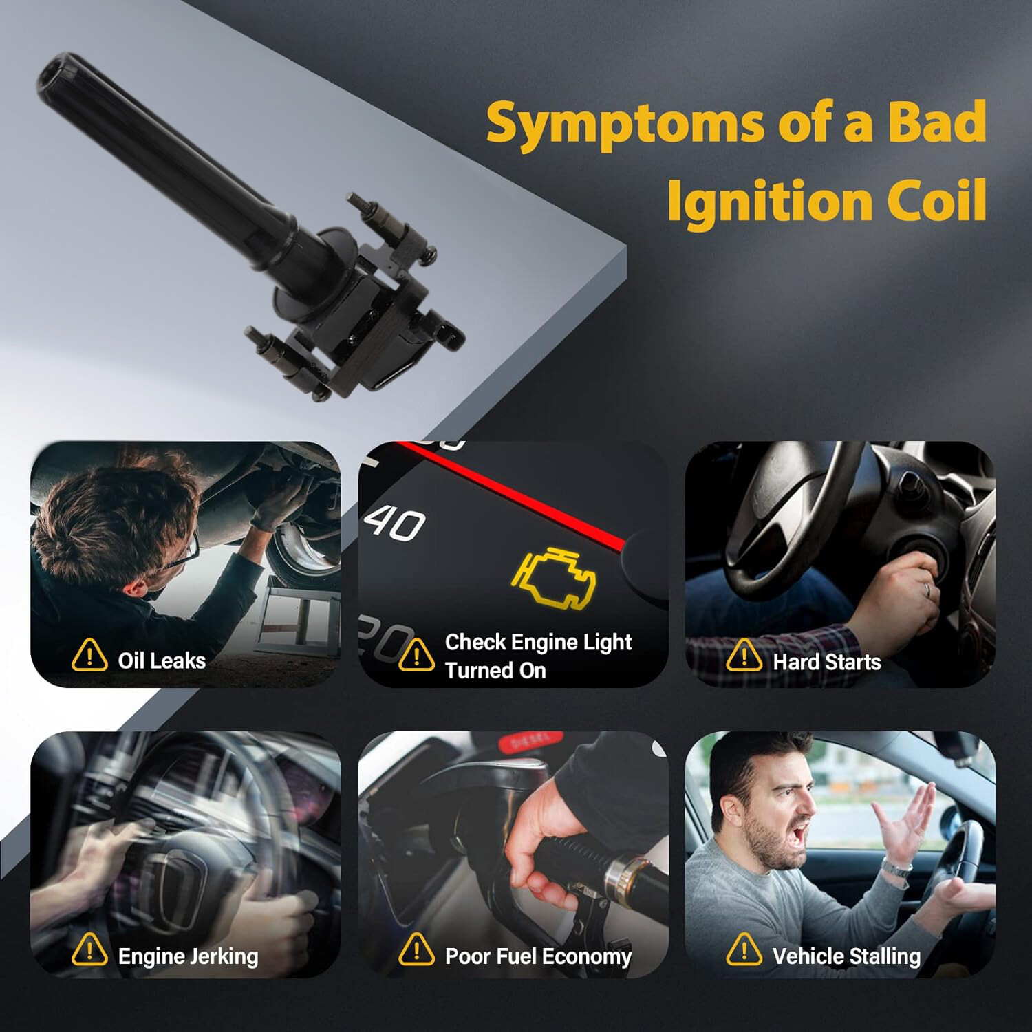 6 Ignition Coil & 6 Spark Plug for 2.7L Concorde Intrepid Stratus 1998