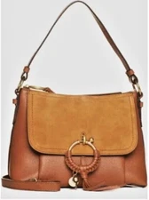 See By Chloe NWT JOAN Shoulder Bag-Leather and Suede-Caramello MSRP $595