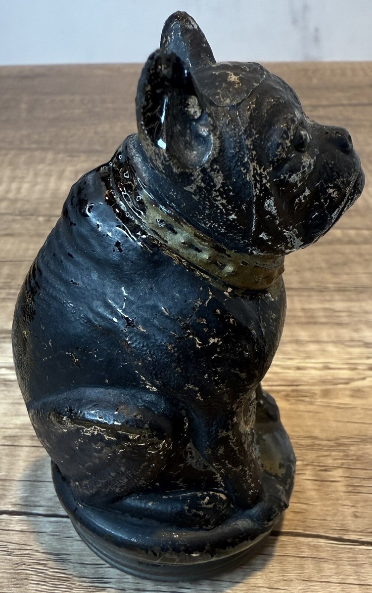 Vintage 1930 BULLDOG Dog Figural Victory Glass CANDY