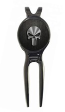 Punisher Marvel Golf Ball Marker  Black Gunmetal Divot Tool Skull